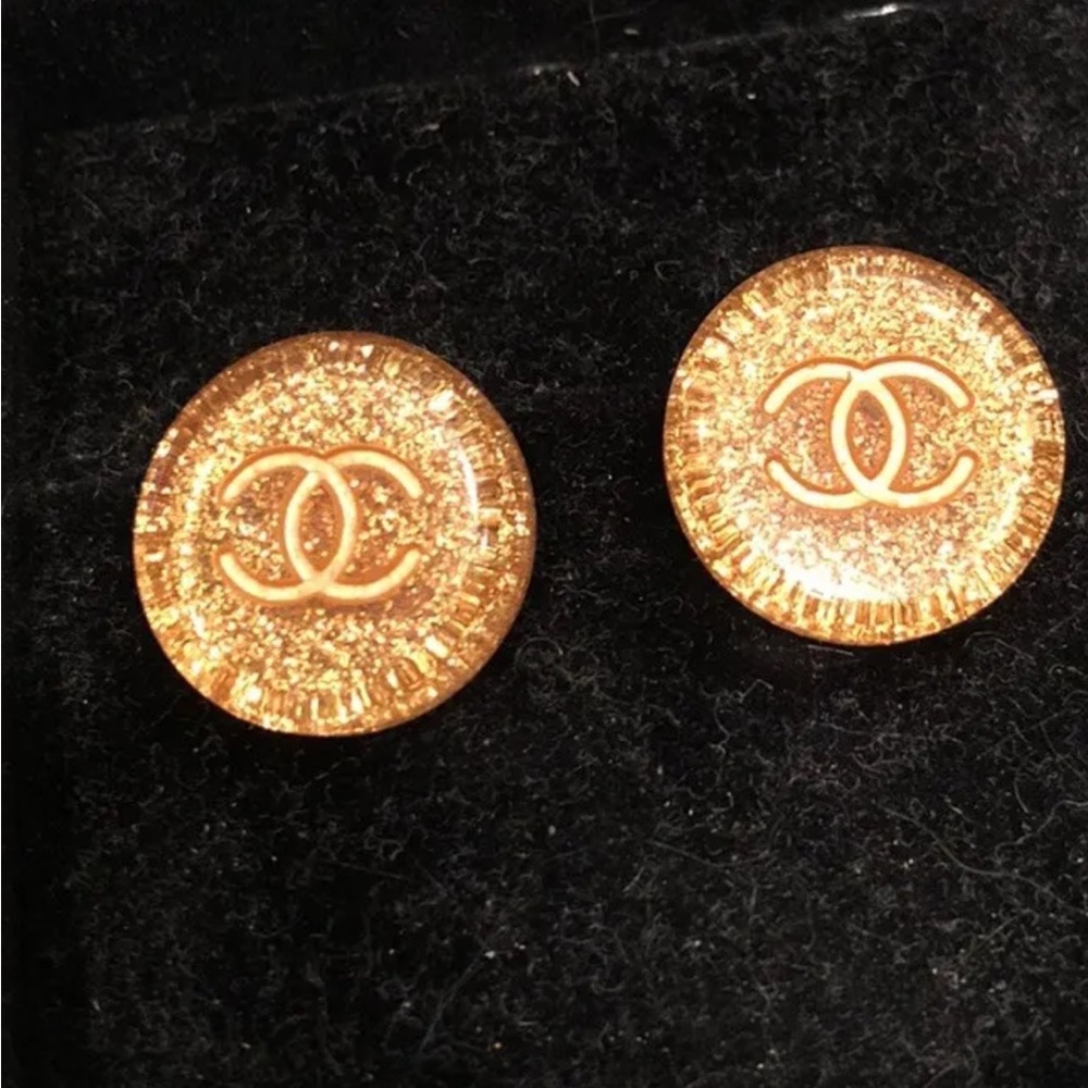 Chanel copper/light orange lucite earrings